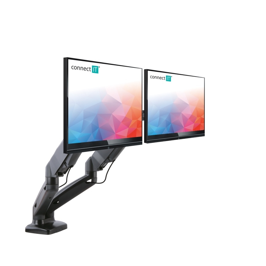 CONNECT IT CMF-3207-BK - Yleiskäyttöinen pidike kahdelle näytölle 13-27” musta