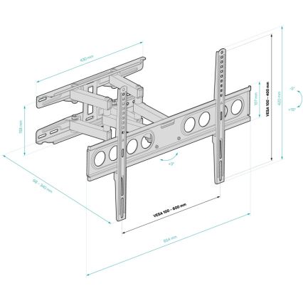 CONNECT IT CMH-7600-BK - TV-seinäteline 32-70” musta