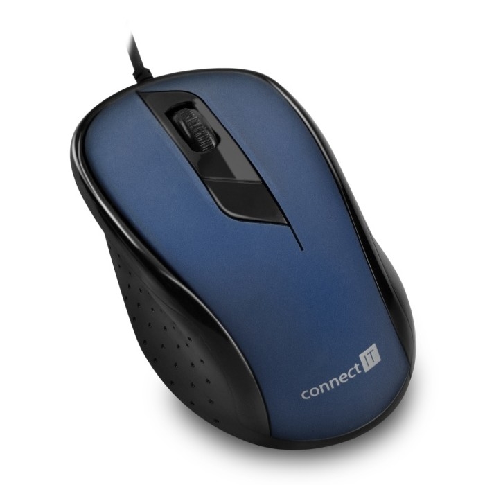CONNECT IT CMO-1200-BL - Langallinen hiiri 1000 DPI musta/sininen