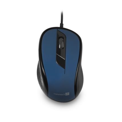 CONNECT IT CMO-1200-BL - Langallinen hiiri 1000 DPI musta/sininen