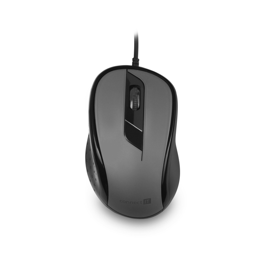 CONNECT IT CMO-1200-GY - Langallinen hiiri 1000 DPI musta/harmaa