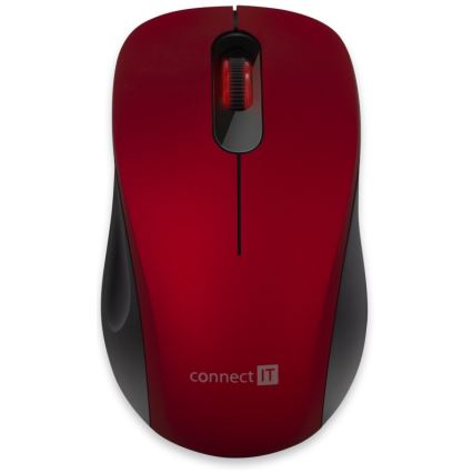 CONNECT IT CMO-2230-RD - Langaton hiljainen hiiri MUTE 1200 DPI 1xAA musta/punainen