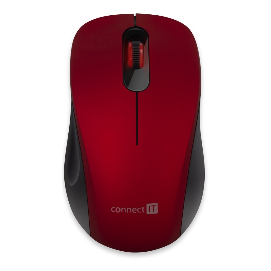 CONNECT IT CMO-2230-RD - Langaton hiljainen hiiri MUTE 1200 DPI 1xAA musta/punainen
