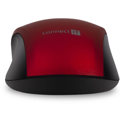 CONNECT IT CMO-2230-RD - Langaton hiljainen hiiri MUTE 1200 DPI 1xAA musta/punainen