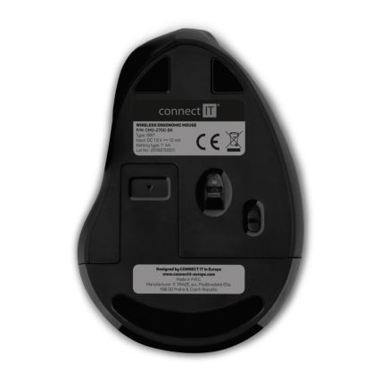 CONNECT IT CMO-2700-BK - Ergonominen langaton hiiri 800/1200/1600 DPI 1xAA musta