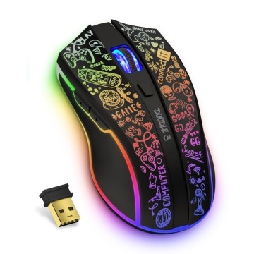 CONNECT IT CMO-3530-DD - LED RGB Langaton ladattava peli hiiri 800/1200/1600/2400/4800 DPI 600 mAh musta