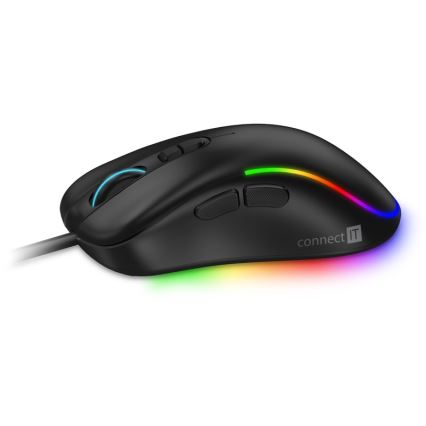 CONNECT IT CMO-3589-BK - LED RGB Langallinen peli hiiri 200-7200 DPI musta