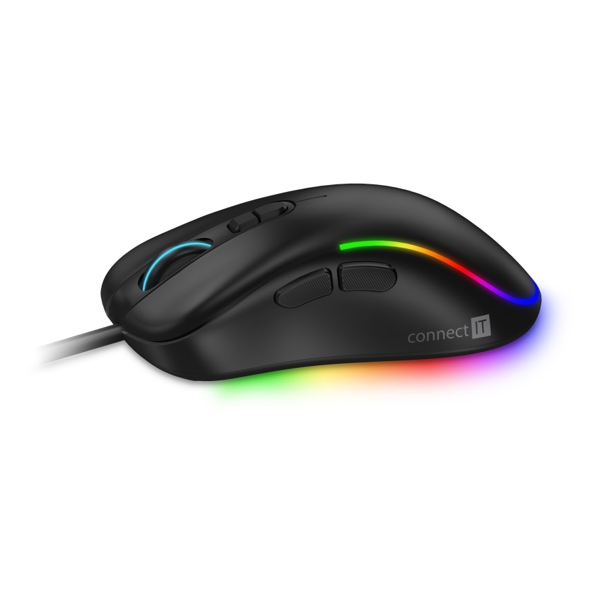 CONNECT IT CMO-3589-BK - LED RGB Langallinen peli hiiri 200-7200 DPI musta