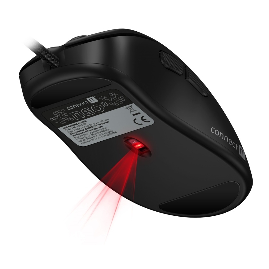 CONNECT IT CMO-3589-BK - LED RGB Langallinen peli hiiri 200-7200 DPI musta