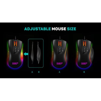 CONNECT IT CMO-3591-BK - Langallinen LED RGB -pelihiiri 500-7200 DPI musta