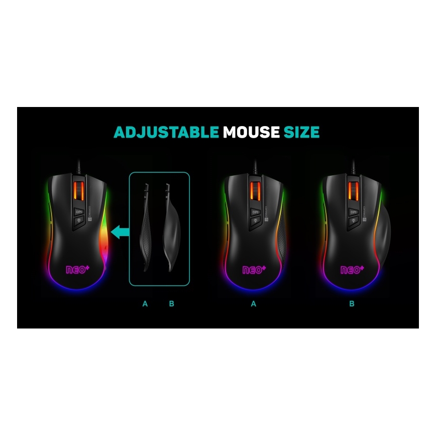 CONNECT IT CMO-3591-BK - LED RGB Langallinen pelihiiri 500-7200 DPI musta