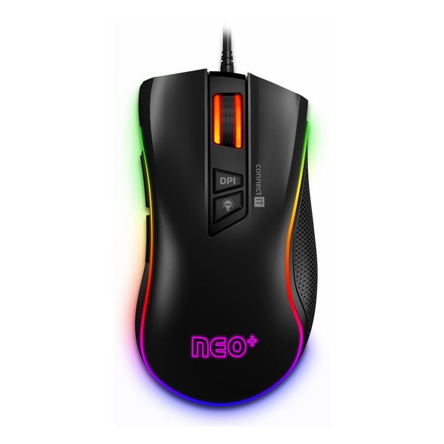 CONNECT IT CMO-3591-BK - LED RGB Langallinen pelihiiri 500-7200 DPI musta