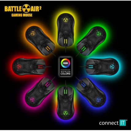 CONNECT IT CMO-5511-BK - LED RGB Langallinen pelihiiri 200-12800 DPI musta