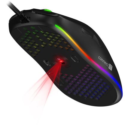 CONNECT IT CMO-5511-BK - LED RGB Langallinen pelihiiri 200-12800 DPI musta