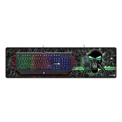 CONNECT IT CMP-1110-LG - Näppämistön matto ja hiiri 88,6x24,5 cm musta/vihreä
