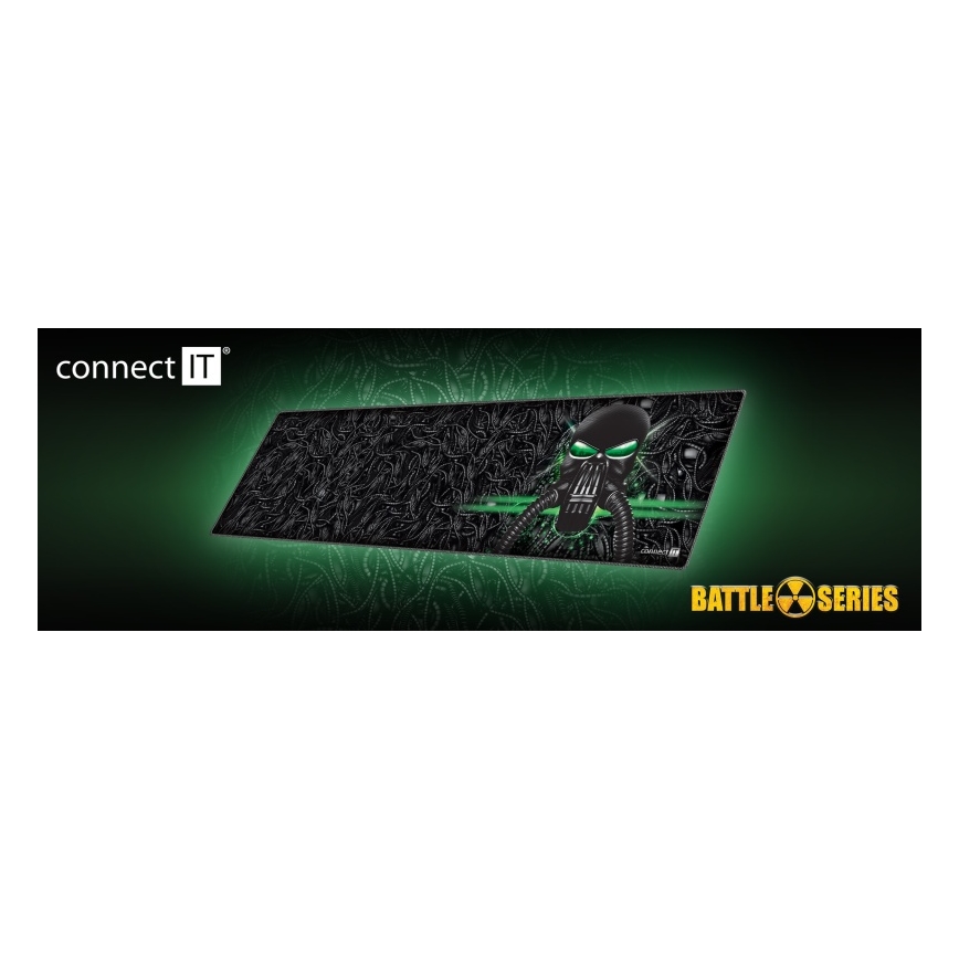 CONNECT IT CMP-1110-LG - Näppämistön matto ja hiiri 88,6x24,5 cm musta/vihreä