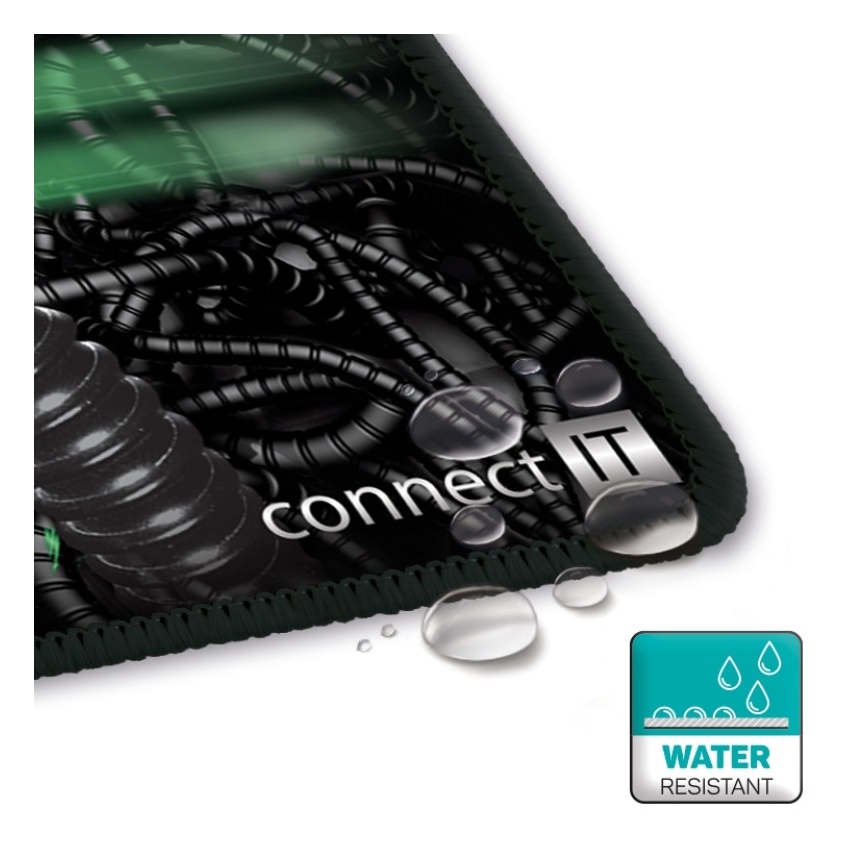CONNECT IT CMP-1110-LG - Näppämistön matto ja hiiri 88,6x24,5 cm musta/vihreä