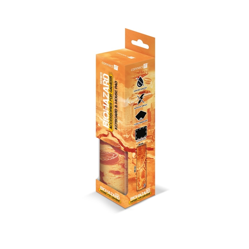 CONNECT IT CMP-1140-LG - Näppämistön matto ja hiiri 88,6x24,5 cm oranssi