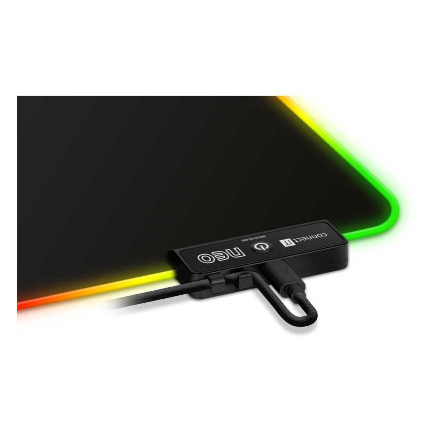 CONNECT IT CMP-3100-SM - LED RGB Pelialusta hiirelle 32x24,5 cm musta