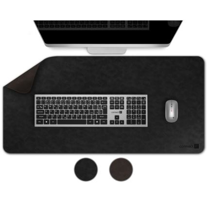 CONNECT IT CMP-4030-LG - Kaksipuolinen näppäimistön ja hiiren alusta 90×40 cm musta/ruskea