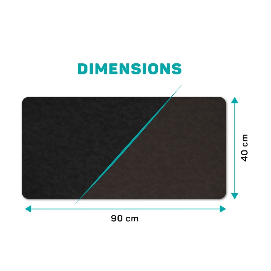 CONNECT IT CMP-4030-LG - Kaksipuolinen näppäimistön ja hiiren alusta 90×40 cm musta/ruskea