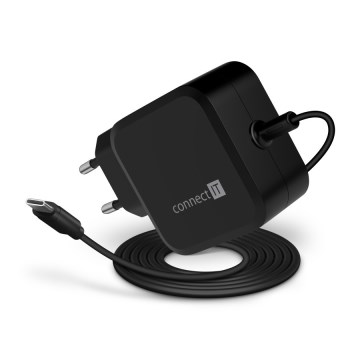 CONNECT IT CNP-1660-BK - Yleiskäyttöinen virtalähde kannettaville tietokoneille USB-C 67W