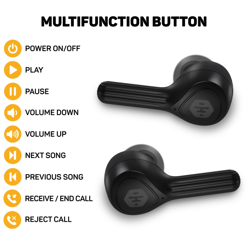 CONNECT IT HEP-5300-BK - Langattomat kuulokkeet mikrofonilla 300 mAh musta