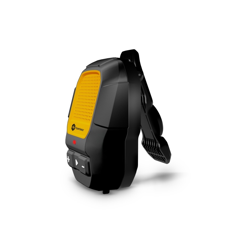 CONNECT IT HSP-1010-BK - Langaton ClipBEAT-kaiutin mikrofonilla, 2W/5V, 560 mAh, IPX7, musta/keltainen