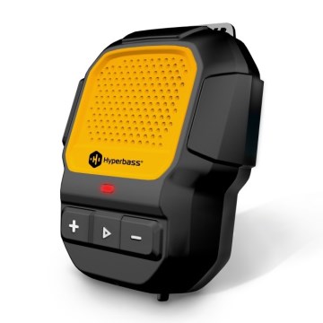 CONNECT IT HSP-1010-BK - Langaton ClipBEAT-kaiutin mikrofonilla, 2W/5V, 560 mAh, IPX7, musta/keltainen