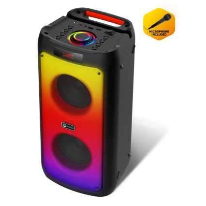CONNECT IT HSP-3050-BK - LED Langaton kaiutin mikrofonilla 60W/5V 4500 mAh musta + kauko-ohjaus