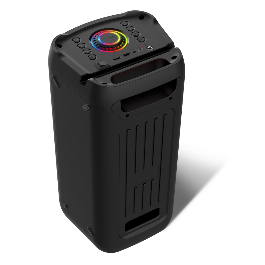 CONNECT IT HSP-3050-BK - LED Langaton kaiutin mikrofonilla 60W/5V 4500 mAh musta + kauko-ohjaus