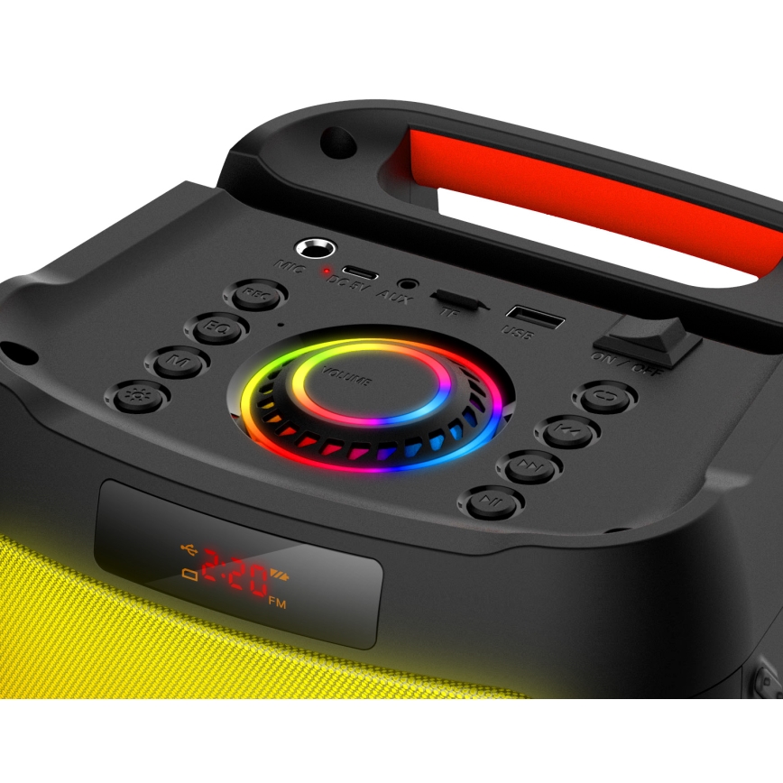 CONNECT IT HSP-3050-BK - LED Langaton kaiutin mikrofonilla 60W/5V 4500 mAh musta + kauko-ohjaus