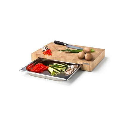 Continenta C4026 - Keittiön leikkuulauta kulholla 39x27 cm kumi viikuna