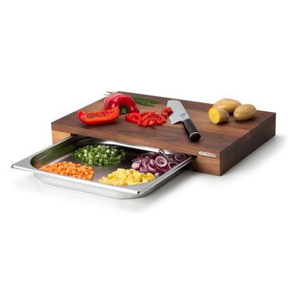 Continenta C4211 - Keittiön leikkuulauta kulholla 48x32,5 cm pähkinäpuu