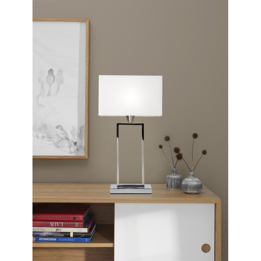 Cottex - Pöytävalaisin KENSINGTON 1xE14/40W/230V hopeanvärinen