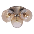 Cottex - Kattovalaisin CAPELLA 3xE14/40W/230V, halkaisija 37 cm, savunharmaa/ruskea