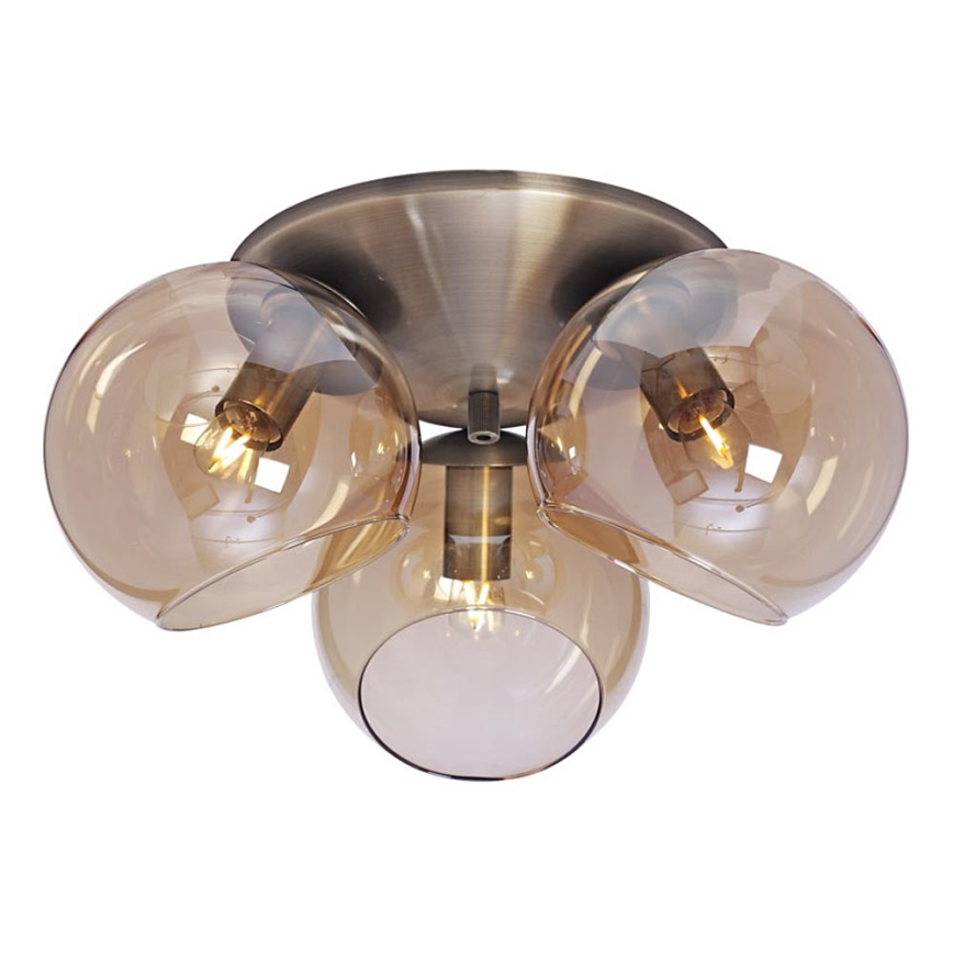 Cottex - Kattovalaisin CAPELLA 3xE14/40W/230V, halkaisija 37 cm, savunharmaa/ruskea