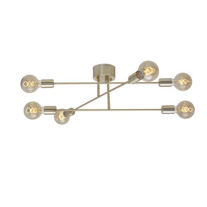 Cottex - Pintakiinnitteinen kattokruunu BATON 6xE27/60W/230V messinki