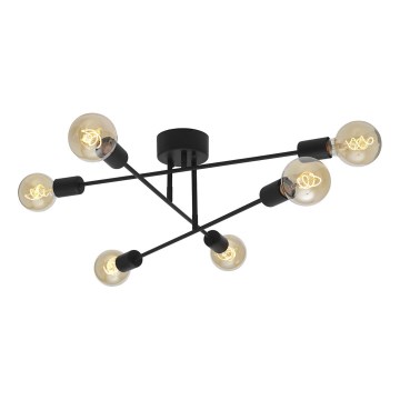 Cottex - Pinta-asennettava kattovalaisin BATON 6xE27/60W/230V musta