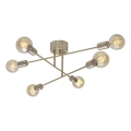 Cottex - Pintakiinnitteinen kattokruunu BATON 6xE27/60W/230V messinki