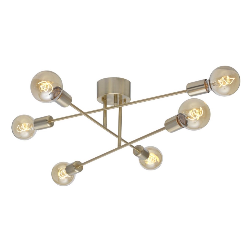 Cottex - Pintakiinnitteinen kattokruunu BATON 6xE27/60W/230V messinki