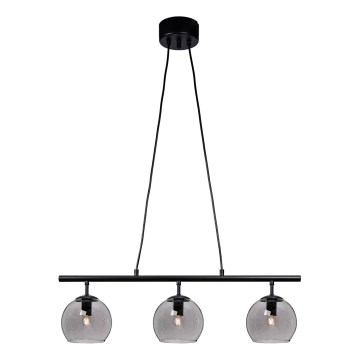 Cottex - Riippuvalaisin vaijerilla CAPELLA 3xE14/40W/230V savunharmaa/musta