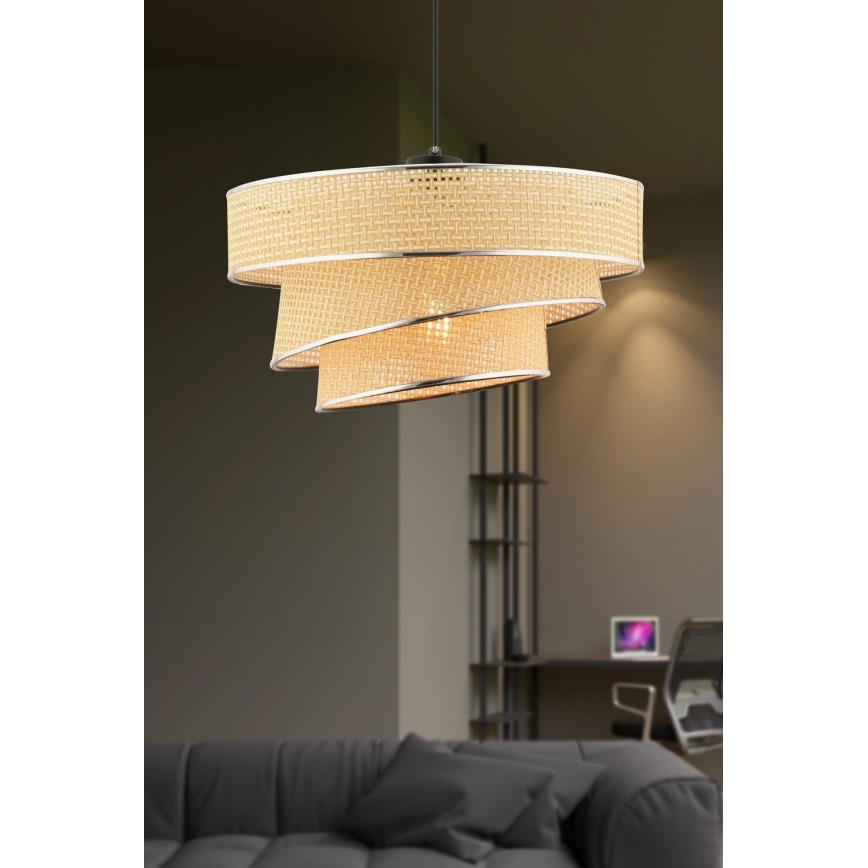 COUPER-riippuvalaisin kaapelilla 1xE27/60W/230V, beige/kiiltävä kromi