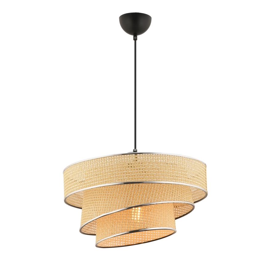 COUPER-riippuvalaisin kaapelilla 1xE27/60W/230V, beige/kiiltävä kromi