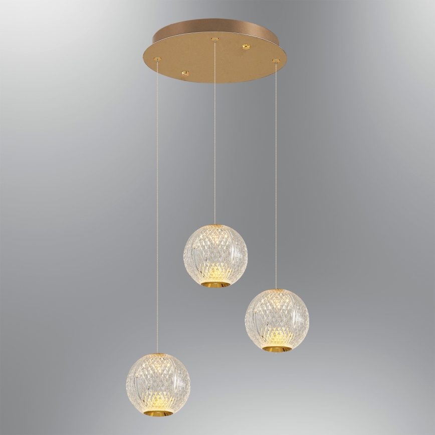 CREMONA LED Riippuvalaisin 3xLED/5W/230V 3000K Kulta