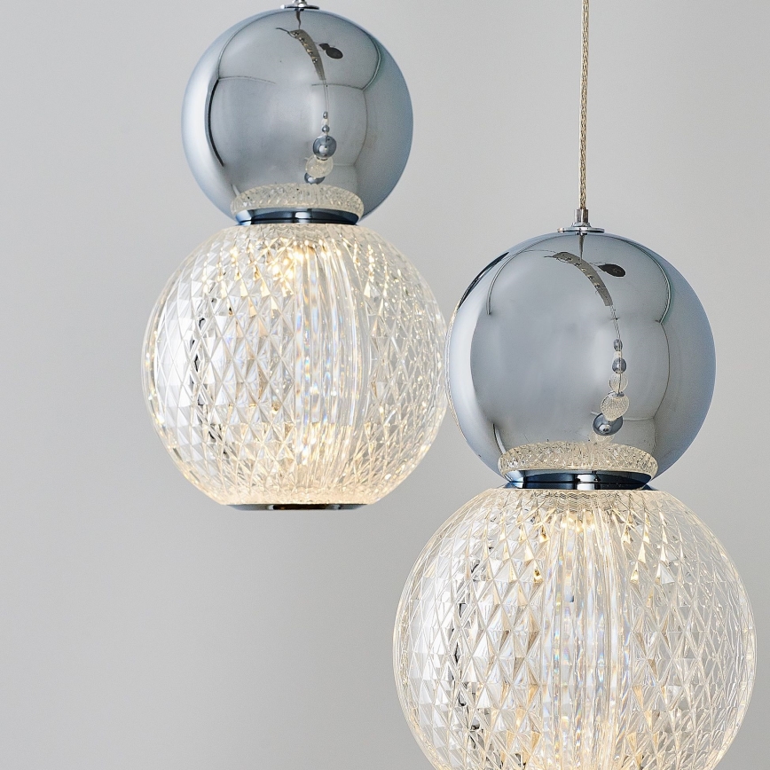CREMONA LED-riippuvalaisin vaijerilla, 27 W, 230 V, 3000 K, mattakromi