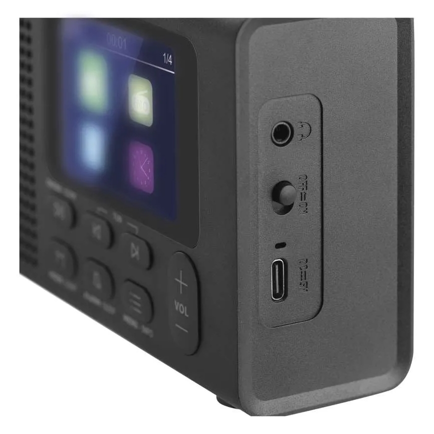 DAB DAB+ FM-radio 3W/5V/4xAA musta