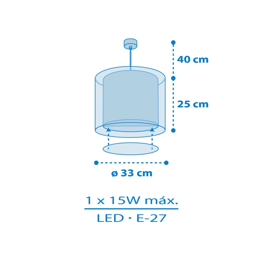 Dalber 40672 - Lasten kattovalaisin WORLD 1xE27/15W/230V sininen
