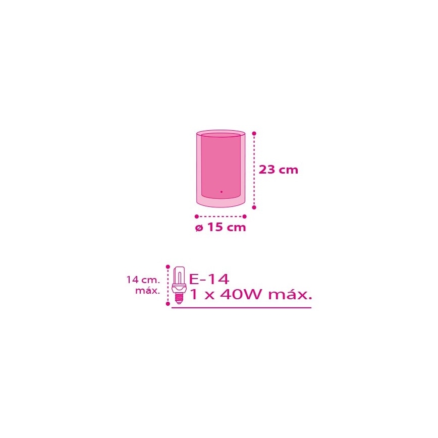 Dalber 41181 - Pöytävalaisin CUORE 1xE14/40W/230V
