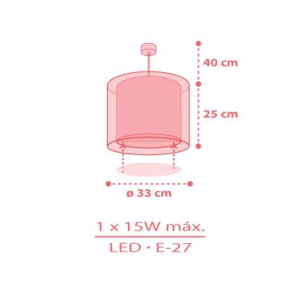 Dalber 41192 - RAINBOW lasten kattovalaisin, 1xE27/15W/230V, värikäs